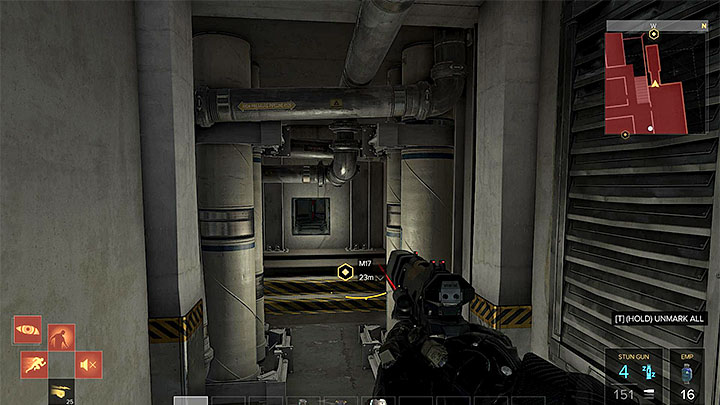 Other approach to accessing level two is possible through reaching a huge vertical shaft behind the elevator - Protecting the Future (Stopping Marchenko) - Main Quest - Apex Convention Centre | Quests and maps - Deus Ex: Mankind Divided Game Guide