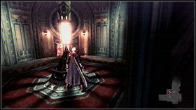 Move along the balcony using Grim Grips - Mission 2: La Porte De L'Enfer - Missions - Devil May Cry 4 (PC) - Game Guide and Walkthrough