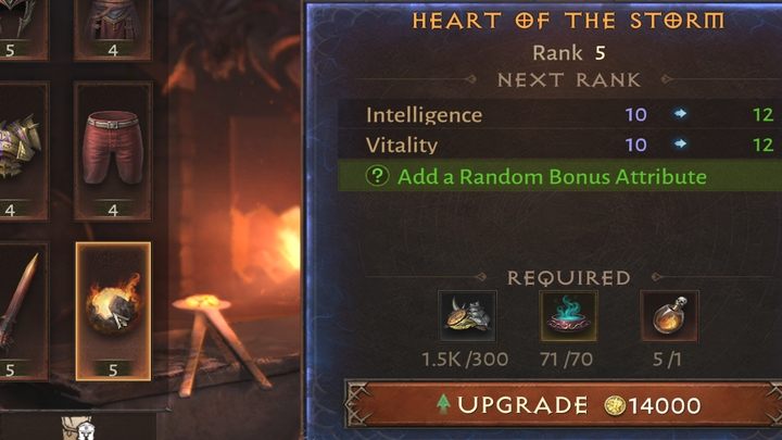 From the fifth level onward, items will receive additional random bonuses - Diablo Immortal: Crafting and upgrading equipment - Crafting and equipping - Diablo Immortal Guide
