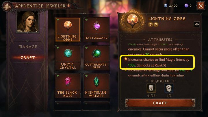 The first method to increase Magic Find in Diablo Immortal is to raise Legendary Gems to rank 5 - Diablo Immortal: Magic Find - how does it work, is it in the game? - Game mechanics and information - Diablo Immortal Guide