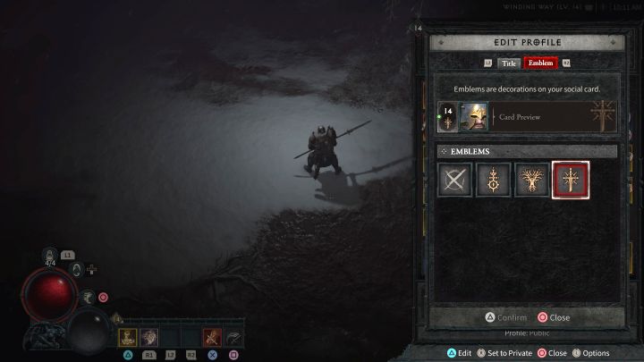 Additionally, you can choose an Emblem for your character - Diablo 4: How to change Player Title? - Diablo 4: Character - Diablo 4 Guide