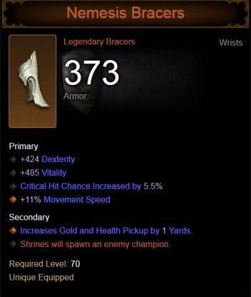 Nemesis Bracers - bracers which should always be at hand (in your inventory, or equipped on your character) - Farming | Boss battles - Boss battles - Diablo III: Reaper of Souls Game Guide
