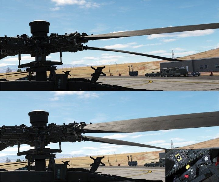 Raising the Collective lever up causes the rotor blades to twist, creating an ever greater angle of attack - DCS AH-64D Apache: How to fly helicopter? - Basics - DCS AH-64 Apache Guide