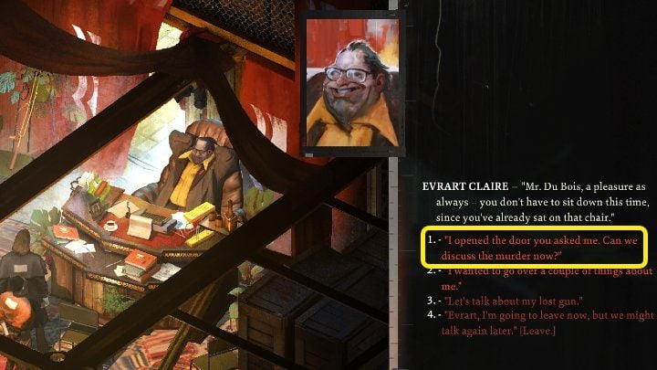 After completing the task, return to Evrart and tell him that the door has been opened - Disco Elysium: Open apartment door for Evrart - walkthrough - Evrart Tasks - Disco Elysium Guide