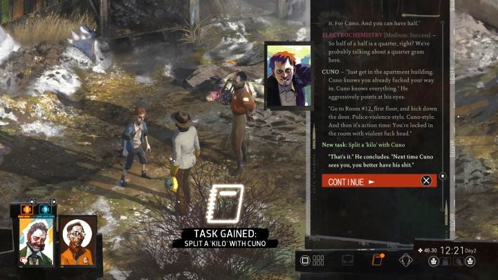 As a reminder - Cuno is the boy who can be encountered near the hanged man i - Disco Elysium: Split a kilo with Cuno - walkthrough - Other - Disco Elysium Guide