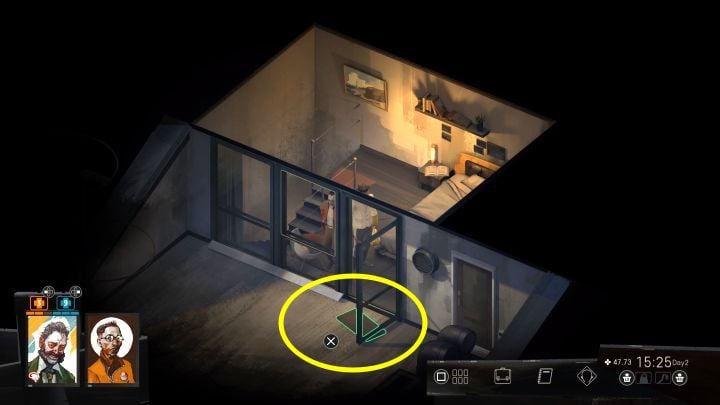First, use the stairs that lead to the top floor - Disco Elysium: Speak to the assault victim - walkthrough - Motive - Disco Elysium Guide