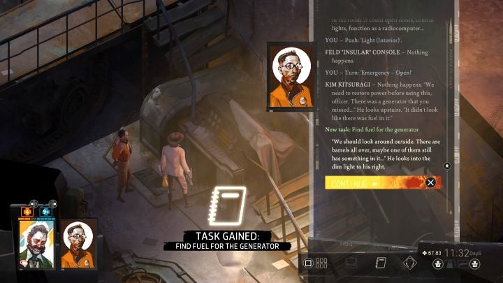 This quest takes place on the Island - to get access to this final location of the game, you need to complete the Go to the Island task - Disco Elysium: Find fuel for the generator - walkthrough - Ruby and the shooter - Disco Elysium Guide