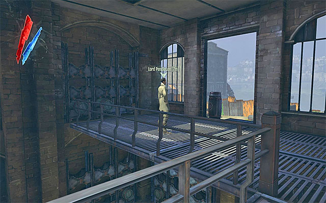 After you deal with all your business, go and talk to Lord Pendleton on the Pubs first floor balcony - Meeting with the Loyalists - The Hound Pits Pub #6 - Dishonored - Game Guide and Walkthrough