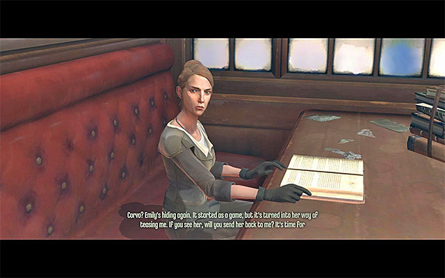 Just like in the case of previous missions, I recommend that you search the pub and its surroundings, because you can find here new items (gold, books, audiographs etc - Meeting with the Loyalists - The Hound Pits Pub #6 - Dishonored - Game Guide and Walkthrough