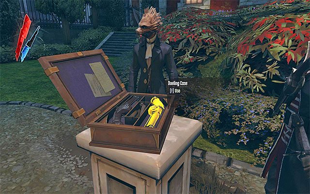After you reach another part of the garden, it will turn out that you will have to fight a duel of honor on Lord Pendelton's behalf - Exploring the Boyle Estate garden - Mission 5 - Lady Boyles Last Party - Dishonored - Game Guide and Walkthrough