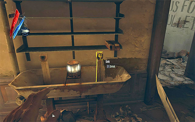 Return downstairs and enter the building to the left of your starting point, i - Exploring the neighborhood of Sokolov's apartment - Mission 4 - The Royal Physician - Dishonored - Game Guide and Walkthrough