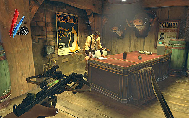 Keep going towards the rear part of the distillery - Meeting with the Bottle Street Gang leader - Mission 3 - House of Pleasure - Dishonored - Game Guide and Walkthrough