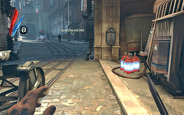 Before you reach the second watchtower, you will have to get through the second (the only active) wall of light - Getting past the second watchtower - Mission 3 - House of Pleasure - Dishonored - Game Guide and Walkthrough