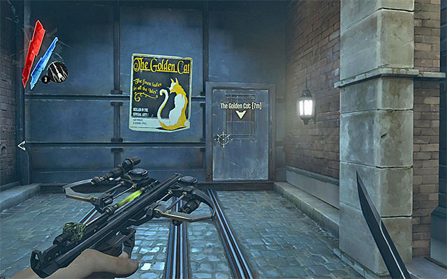 You can approach the neighboring location, the one that the Golden Cat club is located in, in two different ways - Getting past the second watchtower - Mission 3 - House of Pleasure - Dishonored - Game Guide and Walkthrough