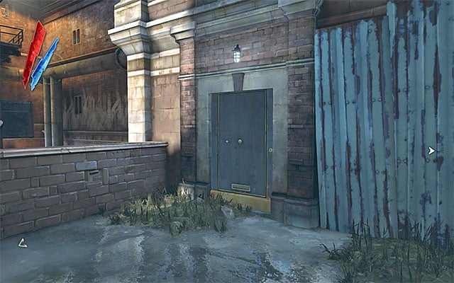There is another waz that assumes that zou go to the back side of the building )the place where the dealer Griff is - Exploring the Art Dealer's Apartment - Mission 3 - House of Pleasure - Dishonored - Game Guide and Walkthrough