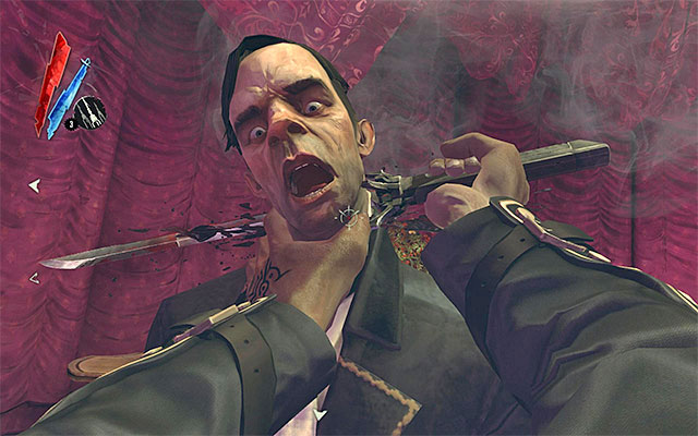 If you're no stranger to violence, you may run into the room and deal a lethal blow to Custis (the above screenshot) - Choosing how to eliminate the Pendelton Twins - Mission 3 - House of Pleasure - Dishonored - Game Guide and Walkthrough