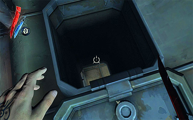 If you don't have the key, you need to reach higher levels of the metal cage around the elevator and eventually, on the roof - Reaching the Lighthouse elevator - Mission 9 - The Light at the End - Dishonored - Game Guide and Walkthrough