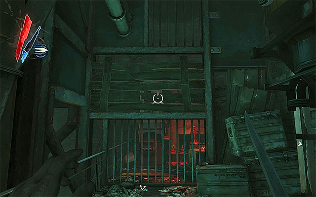 Go to the right of the refinery entrance, and stop in the spot shown in the above screenshot - Reaching the location where Corvo's gear was dropped - Mission 7 - The Flooded District - Dishonored - Game Guide and Walkthrough