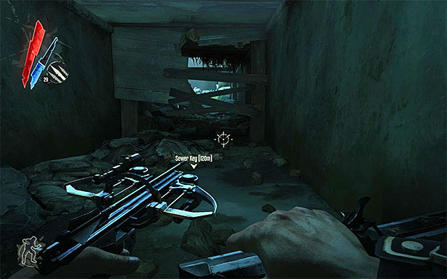 Watch out for river krusts, that you will encounter in one of the further parts of the sewers - Exploring the first part of the sewers - Mission 7 - The Flooded District - Dishonored - Game Guide and Walkthrough