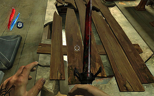 To leave this location, you need to smash the boards shown in the above screenshot, jump into water and wait for the current to take you an area in the sewers that you visited earlier - Obtaining the access key to the second part of the sewers - Mission 7 - The Flooded District - Dishonored - Game Guide and Walkthrough