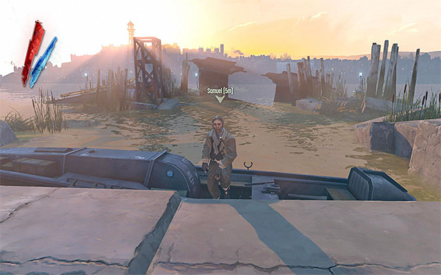 Go to the docks and start your conversation with Samuel - Trip to Campbells place - The Hound Pits Pub #2 - Dishonored - Game Guide and Walkthrough