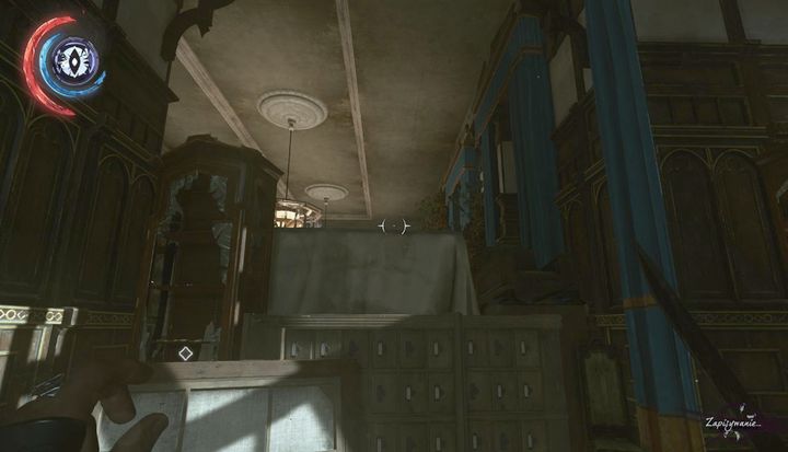 Jump over the blockade to get into the dining room. - Eliminate Delilah Copperspoon | Mission 9 - Mission 9 - Death to the Empress - Dishonored 2 Game Guide
