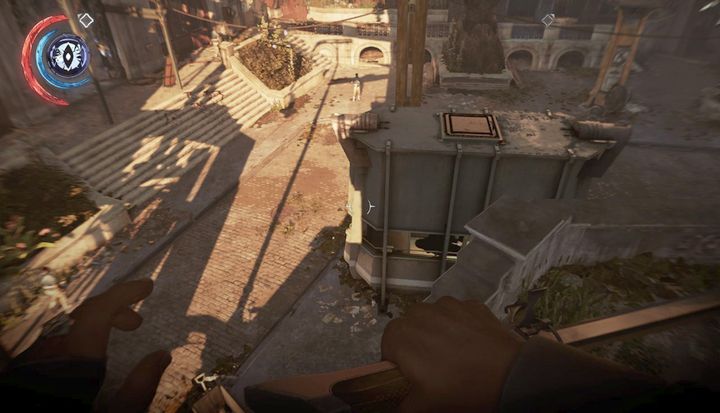 A perfect vantage point. - Enter the Carriage Station | Mission 4 - Mission 4 - The Clockwork Mansion - Dishonored 2 Game Guide