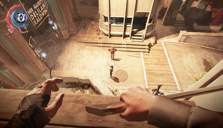 Dishonored 2 is all about waiting for the perfect moment to strike. - Assist the shopkeeper (optional) | Mission 5 - Mission 5 - The Royal Conservatory - Dishonored 2 Game Guide