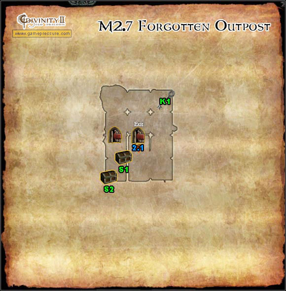 K1 Key to chest S1 - Broken Valley - M2.7 Forgotten Outpost - Broken Valley - Divinity II: Ego Draconis - Game Guide and Walkthrough