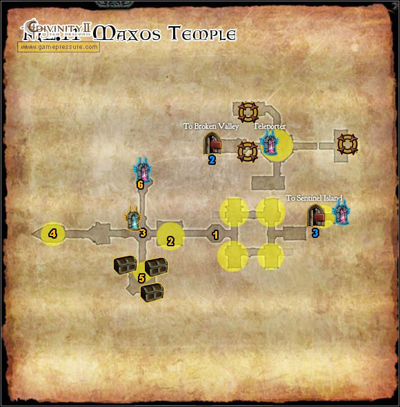 1 - World Atlas - Broken Valley - M2.11 Maxos Temple - World Atlas - Broken Valley - Divinity II: Ego Draconis - Game Guide and Walkthrough