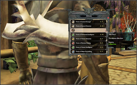 Potion creation screen - World Atlas - Potions - Introduction - World Atlas - Potions - Divinity II: Ego Draconis - Game Guide and Walkthrough