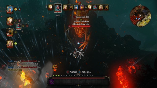 Charred-Bone Idol causes fear effect to those who approach it - summoned units are not affected by it. - The Twins-By-Fire-Joined | Bosses - Bosses - Divinity: Original Sin Game Guide