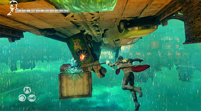 After getting into new place, start using Ophion Angel Lift - Getting to the prison - 7: Overturn - DMC: Devil May Cry - Game Guide and Walkthrough