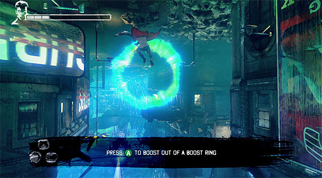 At the very beginning you will be acknowledged how Boost Ring works - Going through the first part of prison - 7: Overturn - DMC: Devil May Cry - Game Guide and Walkthrough