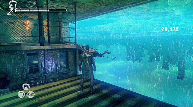 Make sure that youre on a container to which Dante get thanks to Angel Lift - Going through the first part of prison - 7: Overturn - DMC: Devil May Cry - Game Guide and Walkthrough