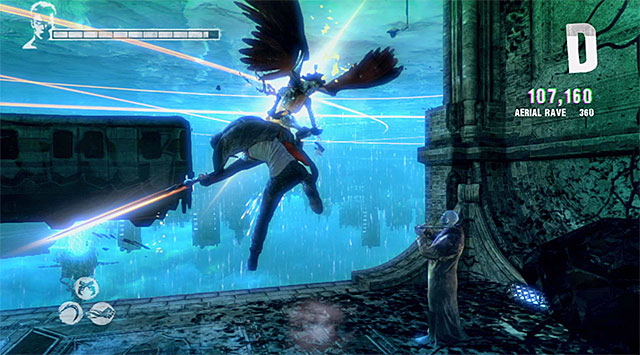 Harpies can defend well against using of Demon Pull, but you can easily reach them with Angel Lift - Reaching a one-eyed prisoner - 7: Overturn - DMC: Devil May Cry - Game Guide and Walkthrough