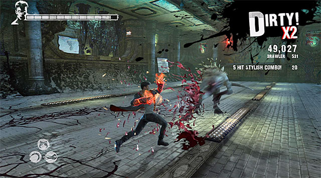 Turn left and head for upper levels, watching out for net Demonic Shards - Returning to starting area - 8: Eyeless - DMC: Devil May Cry - Game Guide and Walkthrough