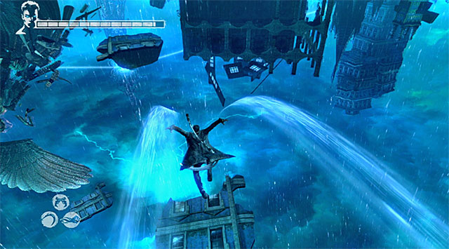 Now you have to jump onto platforms beneath you - Getting to Assiel - 9: Devil Inside - DMC: Devil May Cry - Game Guide and Walkthrough