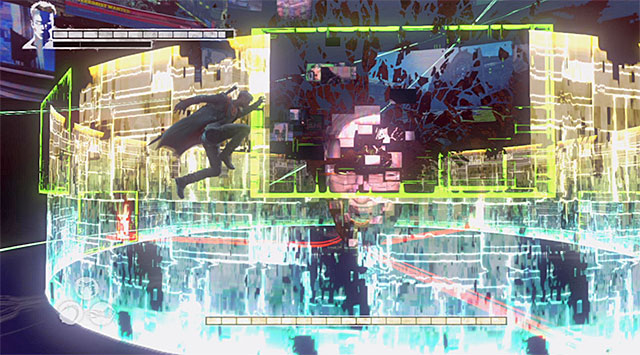 Yellow stands for the wall of light - Boss: Bob Barbas - first part of the battle - 10: Bad News - DMC: Devil May Cry - Game Guide and Walkthrough