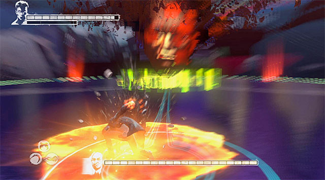 Dont try to attack boss in normal way, he is untouchable - Boss: Bob Barbas - first part of the battle - 10: Bad News - DMC: Devil May Cry - Game Guide and Walkthrough