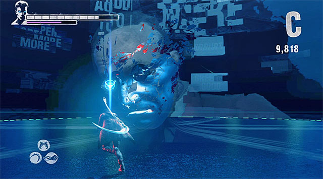 You need to zero first bar of boss health - Boss: Bob Barbas - first part of the battle - 10: Bad News - DMC: Devil May Cry - Game Guide and Walkthrough