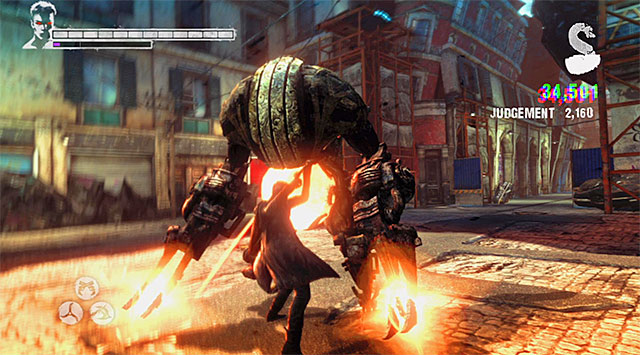 Do not use angelic blades at Butcher - Getting inside the building of the Order - 11: The Order - DMC: Devil May Cry - Game Guide and Walkthrough