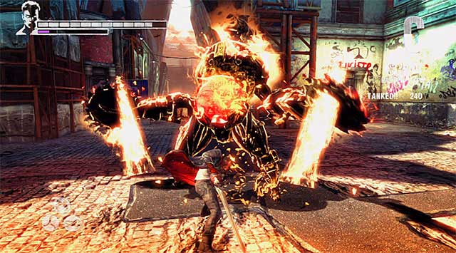 Be careful, because Butcher may get furious in the late stage of an encounter (screen above) - Getting inside the building of the Order - 11: The Order - DMC: Devil May Cry - Game Guide and Walkthrough