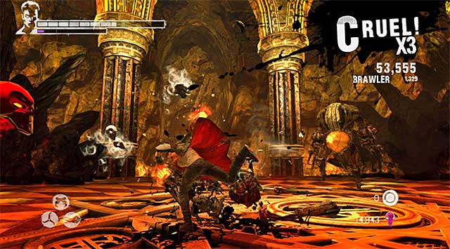 In the next part of battle youll be attacked by another Ravagers and a Butcher - Main battle in the server room - 12: Under Siege - DMC: Devil May Cry - Game Guide and Walkthrough