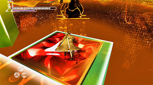 Search all moving platforms, thanks to which you find a plate on one of them (screen above) - Getting to the place where the third round takes place - 13: Devils Dalliance - DMC: Devil May Cry - Game Guide and Walkthrough