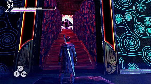 As previously, you have to begin from using Eryx gauntlets - Getting to the place where the sixth round takes place - 13: Devils Dalliance - DMC: Devil May Cry - Game Guide and Walkthrough