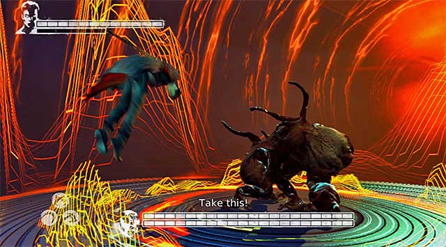 The another technique used by boss is hitting on the ground what causes a shockwave - Boss: Mundus Spawn - 14: Last Dance - DMC: Devil May Cry - Game Guide and Walkthrough