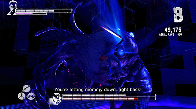 Wait until game suggests you to attack an eye on his forehead - Boss: Mundus Spawn - 14: Last Dance - DMC: Devil May Cry - Game Guide and Walkthrough