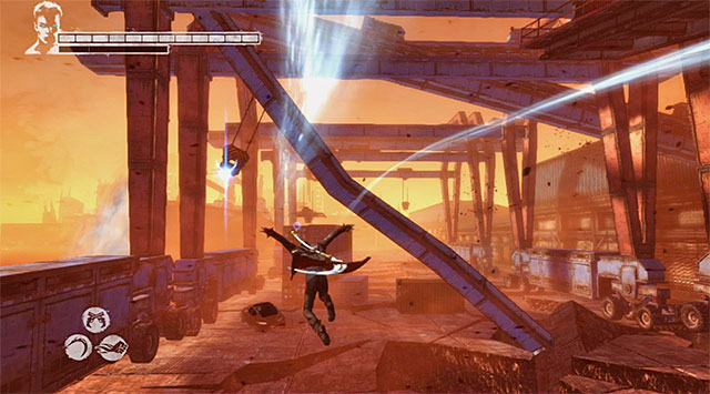 Now start using Angel Lift on nearby latches - Going through docks - 15: The Trade - DMC: Devil May Cry - Game Guide and Walkthrough