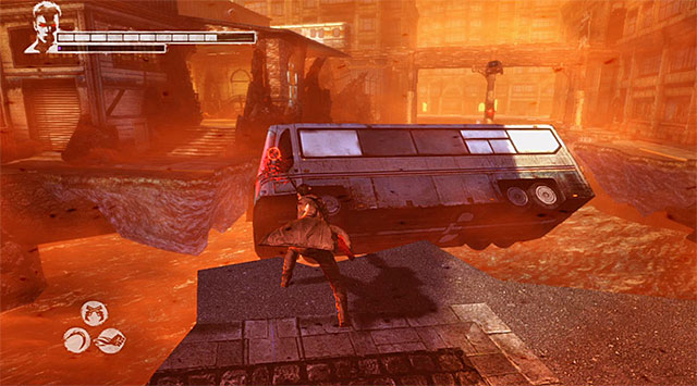 To where the Vergils and Kats car is you can get in two ways - Going through the city - 15: The Trade - DMC: Devil May Cry - Game Guide and Walkthrough